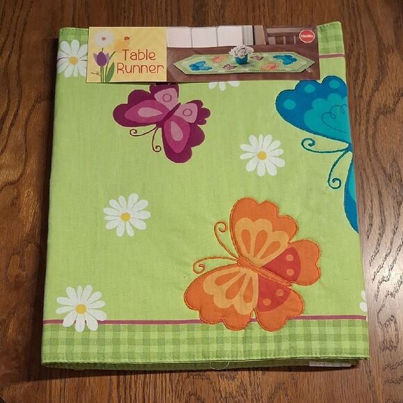 Colorful New Butterfly Table Runner 13" W. X 36" L. - Picture 1 of 6
